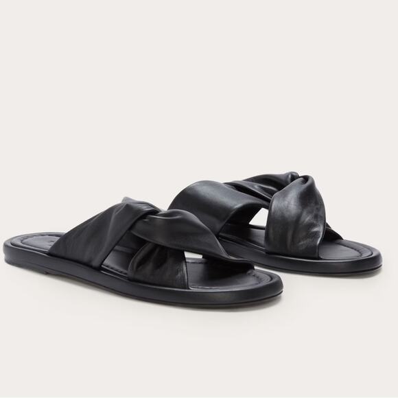 Everlane Day Twist Sandal Black Leather Flat Slide Size 8.5 New Without Box - Picture 8 of 8